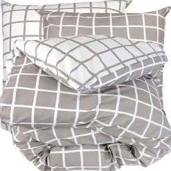 Parure de lit 200x200 cm percale coton DDM MAX Gris 3 pièces