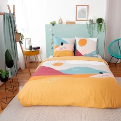 Parure de lit 240x220 cm polycoton VALLON multicolore 3 pièces