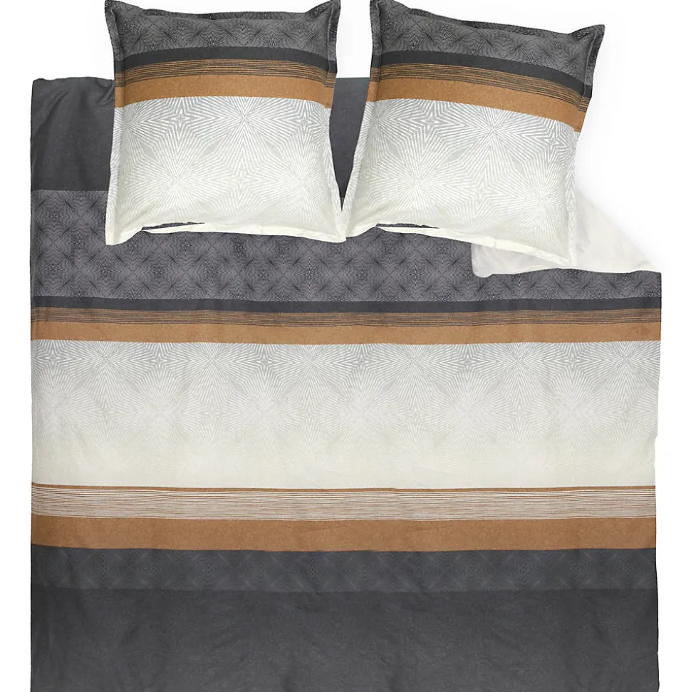 Parure de lit 300x240 cm satin de coton TIAGO noir