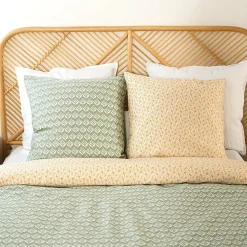 Parure de lit 240x220 cm Satin de coton ORIENT Vert 3 pièces
