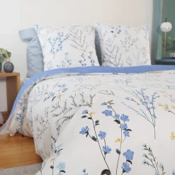 Parure de lit 240x220 cm Satin de coton FANILLE Blanc 3 pièces