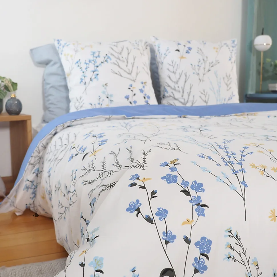 Parure de lit 240x220 cm Satin de coton FANILLE Blanc 3 pièces