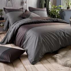 Parure de lit 200x200 cm satin de coton ENZO noir