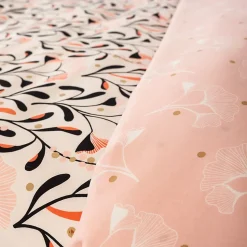 Parure de lit 260x240 cm Satin de coton JOY Rose 3 pièces