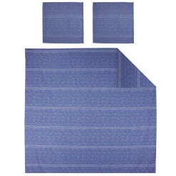 Parure de lit 240x220 cm Satin de coton VENDOME Bleu foncé