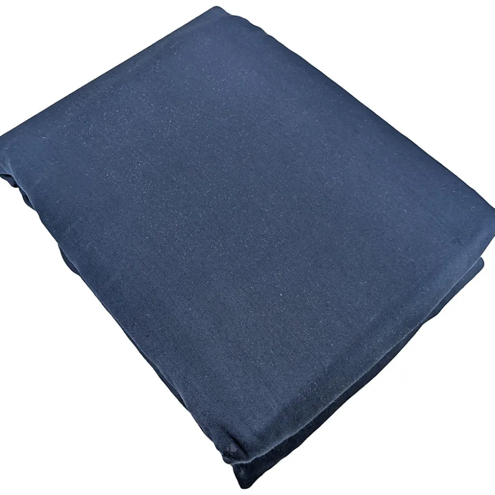 Parure de lit 240x220 cm satin de coton SAPRI bleu indigo 3 pièces