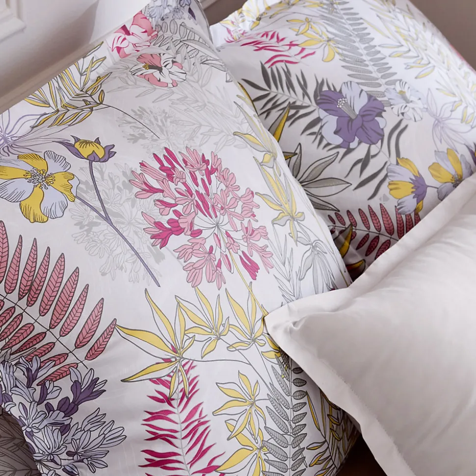 Parure de lit 240x220 cm satin de coton ANAÏS multicolore 3 pièces taies 50x70 cm