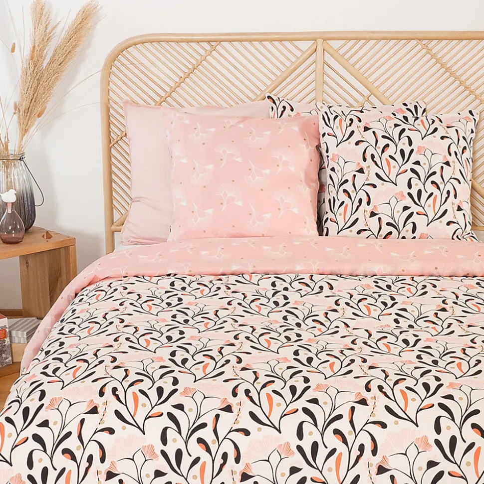 Parure de lit 240x220 cm Satin de coton JOY Rose 3 pièces