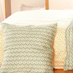 Parure de lit 260x240 cm Satin de coton ORIENT Vert 3 pièces