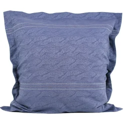 Parure de lit 260x240 cm Satin de coton VENDOME Bleu foncé