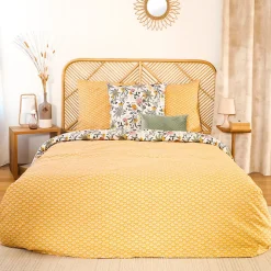 Parure de lit 240x220 cm Satin de coton WAYAN Vert 3 pièces