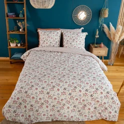 Parure de lit 260x240 cm set 63x63 cm DENIA coton