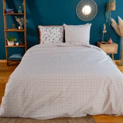 Parure de lit 260x240 cm set 63x63 cm DENIA coton