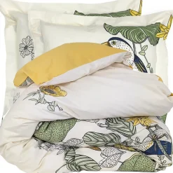 Parure de lit 280x240 cm 65x65 cm coton TOCO vert 3 pièces