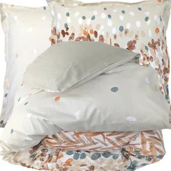 Parure de lit 200x200 cm 65x65 cm coton ÉVASION pêche 3 pièces