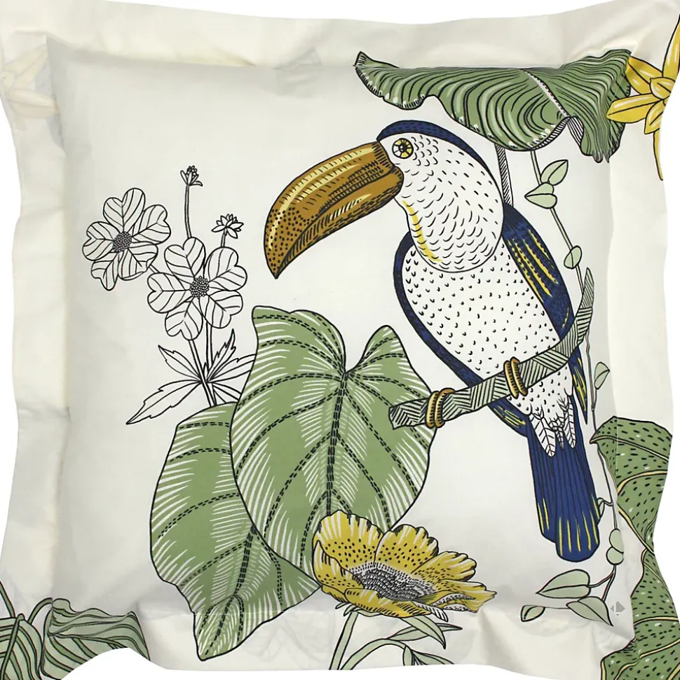 Parure de lit 260x240 cm 65x65 cm coton TOCO vert 3 pièces