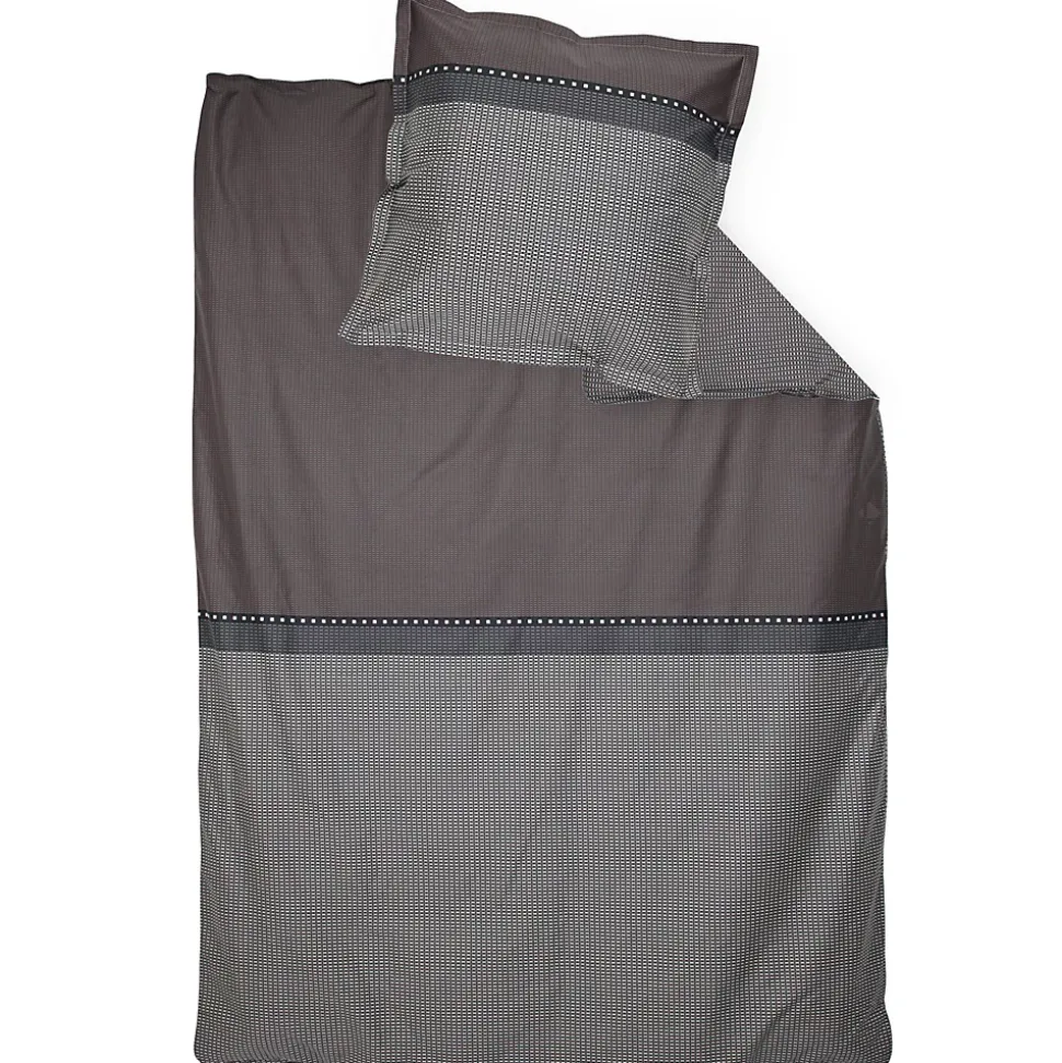 Parure de lit 140x200 cm 50x70 cm en satin de coton ENZO noir