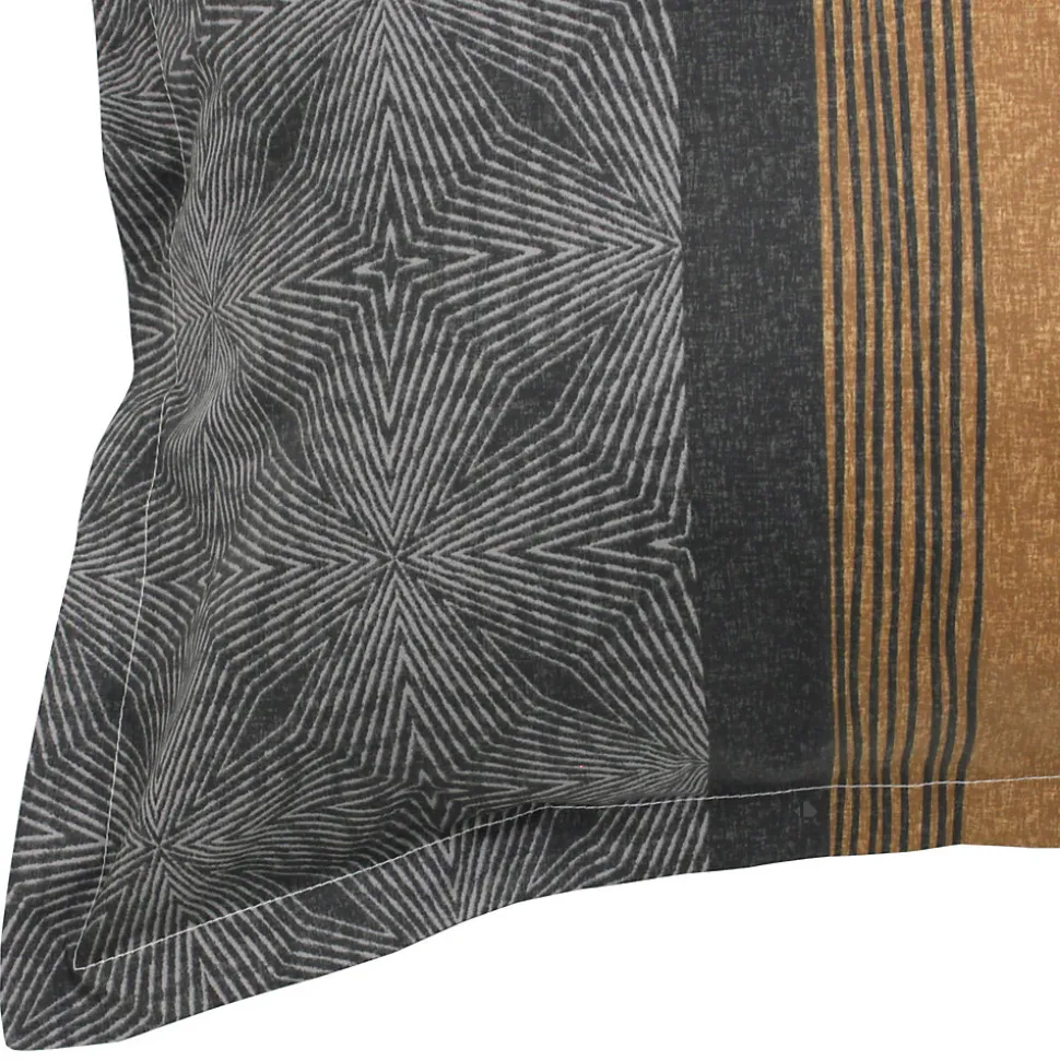 Parure de lit 260x240 cm 50x70 cm en satin de coton TIAGO noir