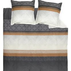 Parure de lit 280x240 cm 50x70 cm en satin de coton TIAGO noir