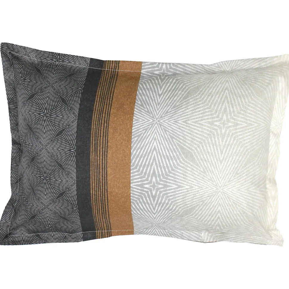 Parure de lit 280x240 cm 50x70 cm en satin de coton TIAGO noir