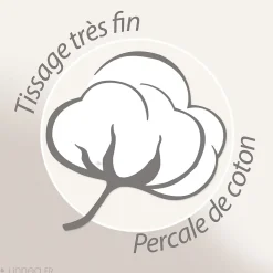 Parure de lit 280x240 cm 50x70 cm percale de coton LISON Gris 3 pièces