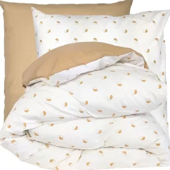 Parure de lit 300x240 cm 65x65 cm percale de coton ALEX marron Moka 3 pièces