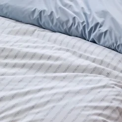 Parure de lit 280x240 cm 50x70 cm percale GABY bleu Baltique 3 pièces