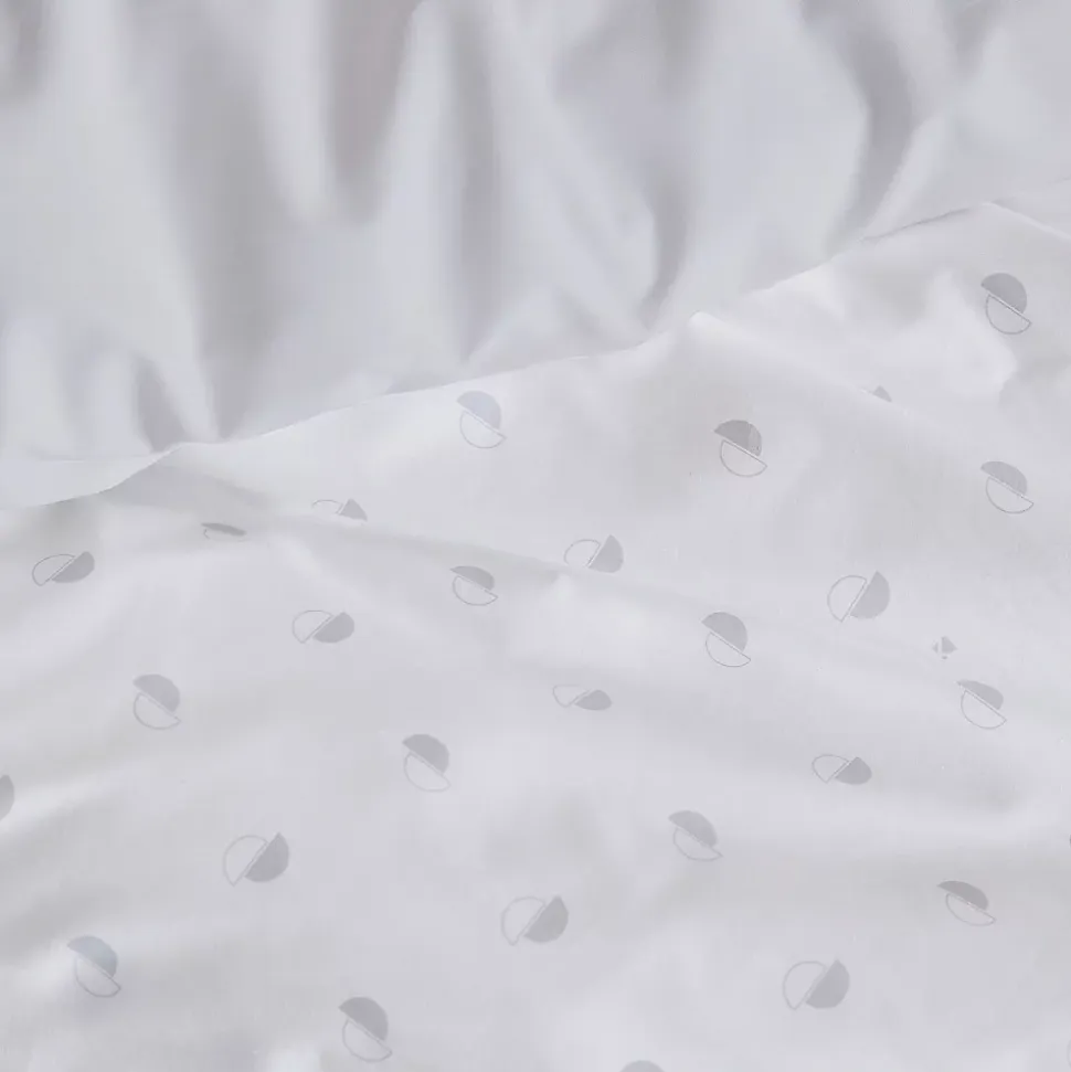 Parure de lit 280x240 cm 65x65 cm percale de coton ALEX gris Nuage 3 pièces