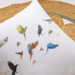 Parure de lit 140x200 cm 65x65 cm percale de coton NOÉ blanc 2 pièces