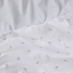 Parure de lit 260x240 cm 65x65 cm percale de coton ALEX gris Nuage 3 pièces