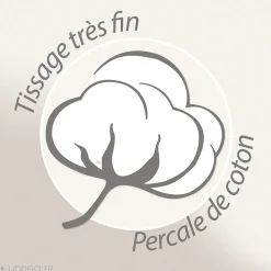 Parure de lit 140x200 cm 65x65 cm percale coton ALEX vert Kaki 2 pièces