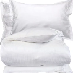 Parure de lit 260x240 cm 50x70 cm satin GRAND HÔTEL 3 pièces blanc