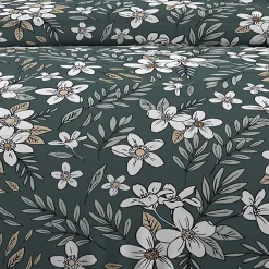 Parure housse de couette en coton 57 fils 240x220 cm MANON vert, par Soleil d'ocre