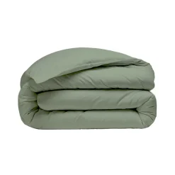 Parure housse de couette 260x240 cm avec 2 taies 65x65 cm en coton Sauge STUDIO