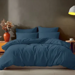 Parure housse de couette 240x220 cm avec 2 taies 50x70 cm en coton Denim STUDIO