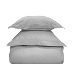 Parure housse de couette 140x200 cm avec 2 taies 50x70 cm en coton Gris Perle STUDIO