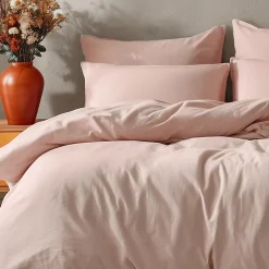 Parure housse de couette 140x200 cm avec 2 taies 50x70 cm en coton Poudre STUDIO