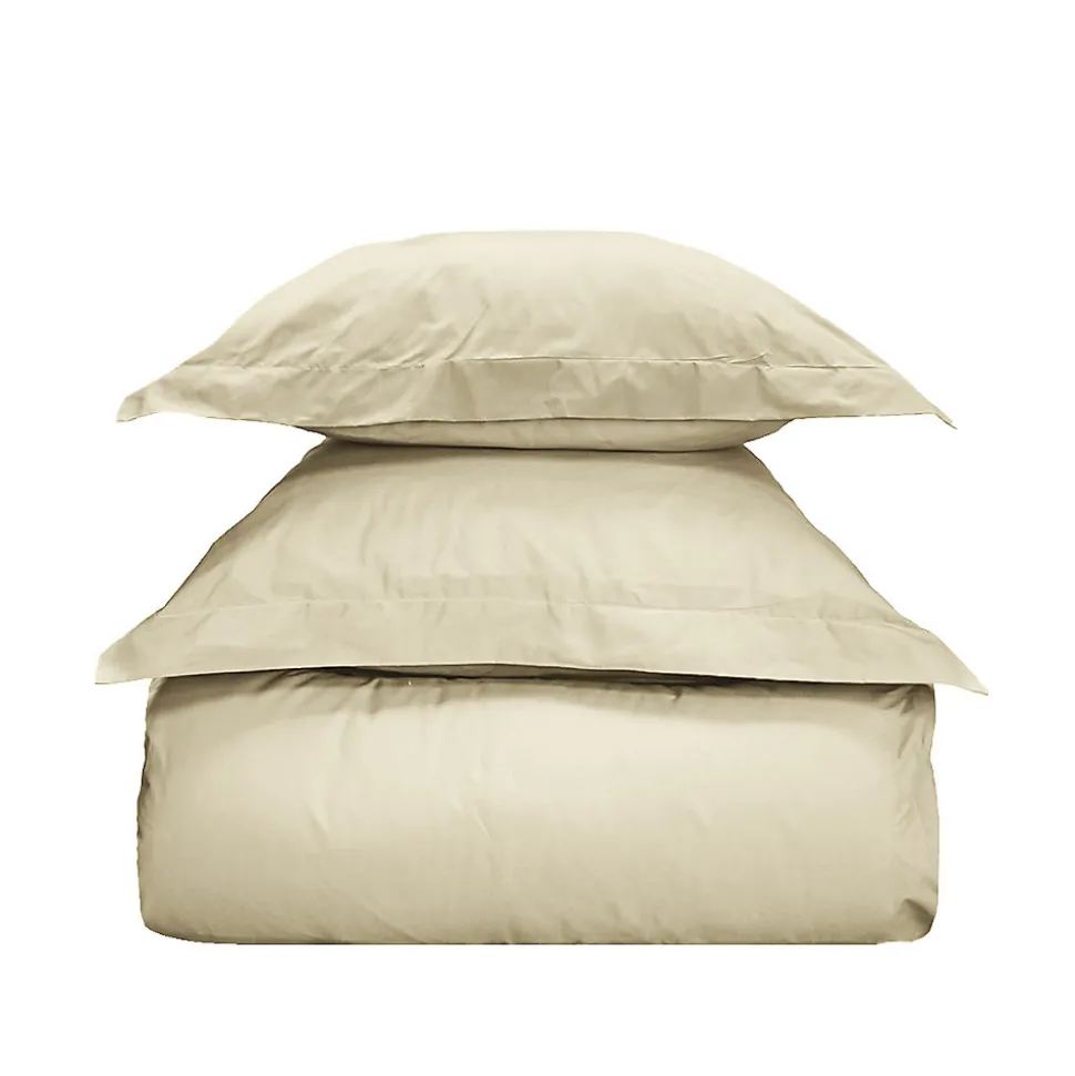 Parure housse de couette 140x200 cm avec 2 taies 50x70 cm en coton Ficelle STUDIO