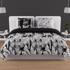 Parure housse de couette en coton 57 fils 260x240 cm TIGRE noir, par Soleil d'ocre