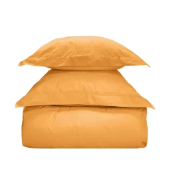 Parure housse de couette 200x200 cm avec 2 taies 65x65 cm en coton Caramel STUDIO