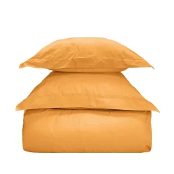 Parure housse de couette 200x200 cm avec 2 taies 50x70 cm en coton Caramel STUDIO