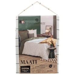 Parure imprimée Maati beige 240x220cm - Atmosphera