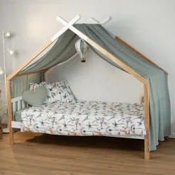 Parure réversible housse de couette + taie d'oreiller enfant Safari