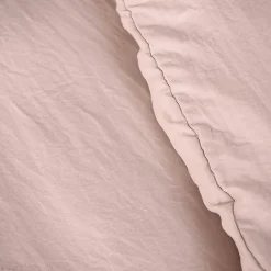 Parure 240x220 cm MILA polyester micro lavée rose poudré 3 pièces