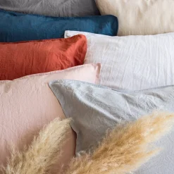 Parure 240x220 cm MILA polyester micro lavée rose poudré 3 pièces