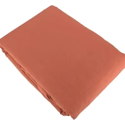 Parure 260x240 cm MILA polyester micro lavée rouge terracotta 3 pièces