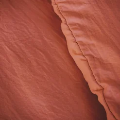 Parure 260x240 cm MILA polyester micro lavée rouge terracotta 3 pièces