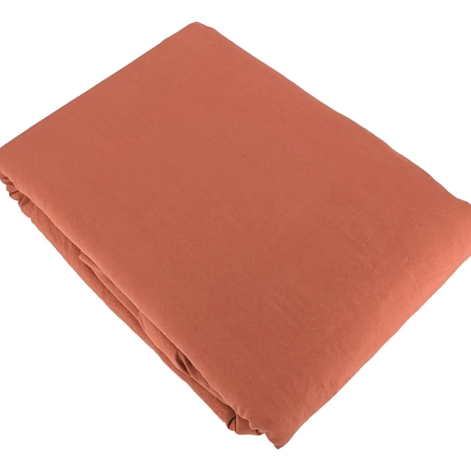 Parure 240x220 cm MILA polyester micro lavée rouge terracotta 3 pièces
