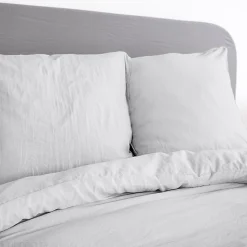 Parure 260x240 cm MILA polyester micro lavée gris perle 3 pièces