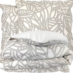 Parure 260x240 cm 65x65 cm coton SERENA Beige écru 3 pièces